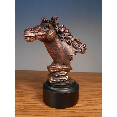 Dwellingdesigns F Horse Head Bronze Plated Resin Sculpture DW2619761